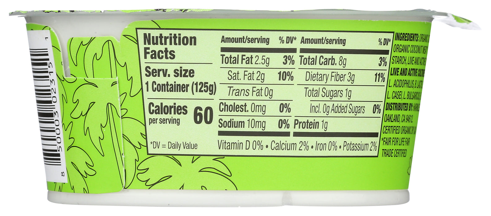 Coconut Yogurt, Plain, Org, 4.4 oz