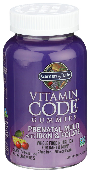 Vitamin Code Prenatal with Iron and Folate, Cherry Lemonade, 90 gummy