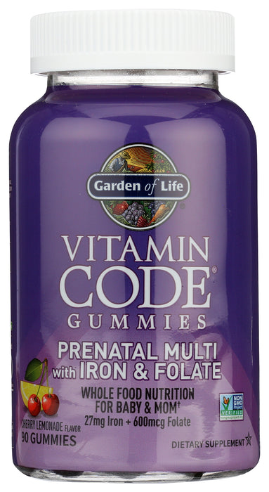 Vitamin Code Prenatal with Iron and Folate, Cherry Lemonade, 90 gummy