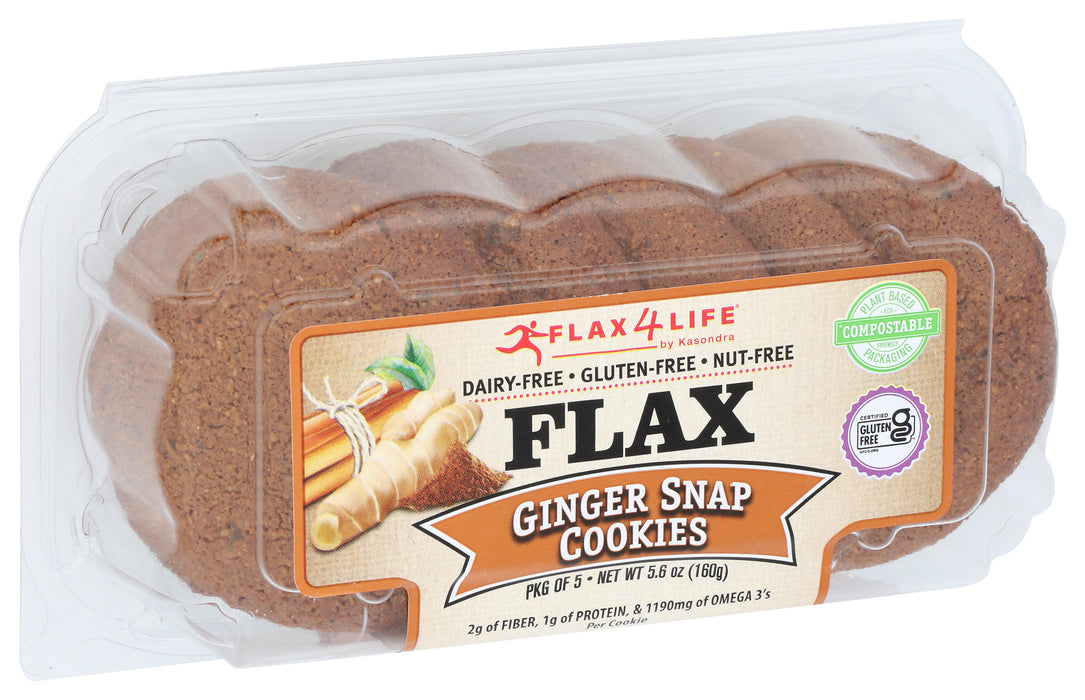Flax Ginger Snap Cookies, GF, 5.6 oz