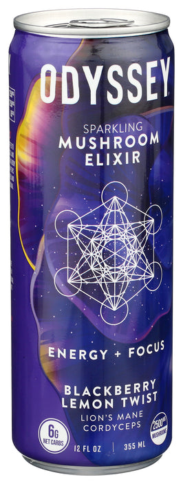 Sparkling Mushroom Elixir, Blackberry Lemon, 12 fl oz