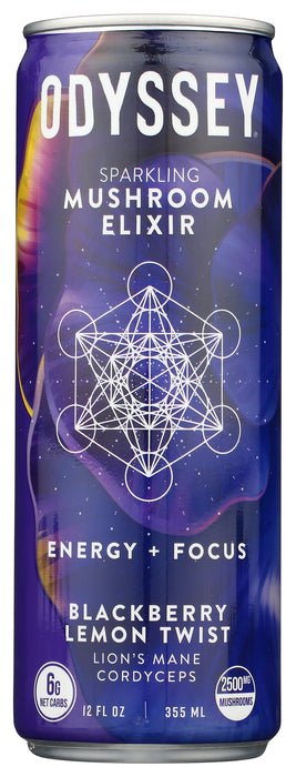 Sparkling Mushroom Elixir, Blackberry Lemon, 12 fl oz