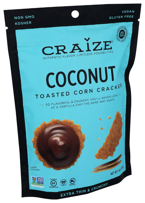 Coconut Toasted Corn Crackers, Vegan GF, 4 oz