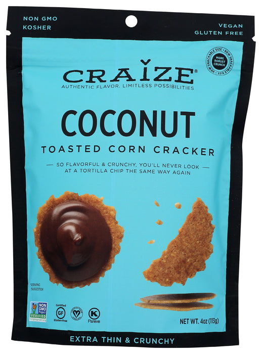Coconut Toasted Corn Crackers, Vegan GF, 4 oz