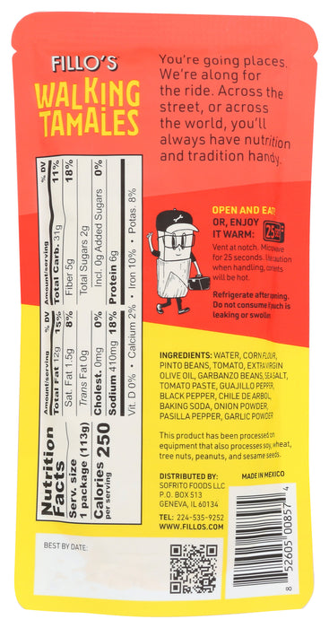 Walking Tamales, Bean Salsa Roja, 4 oz