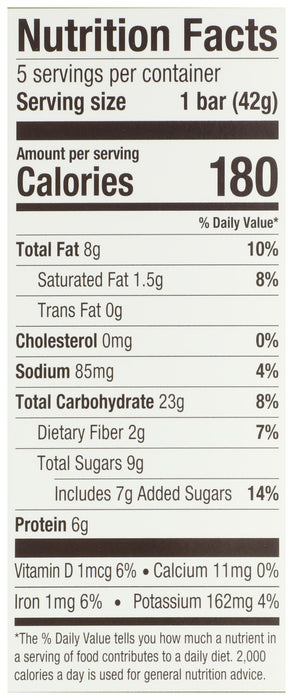 Oat Peanut Butter Banana Bar, GF, 5/1.48 oz