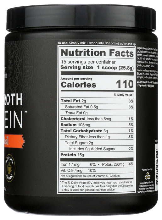 Bone Broth Protein, Tomato Basil, 15 Serv/387 g