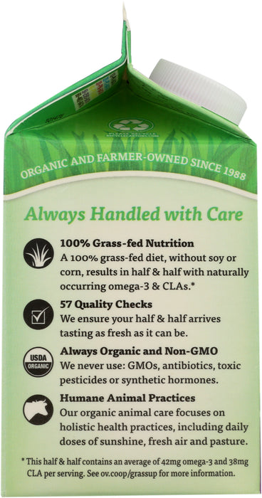 Half & Half Grassmilk, Org, 1 Pint
