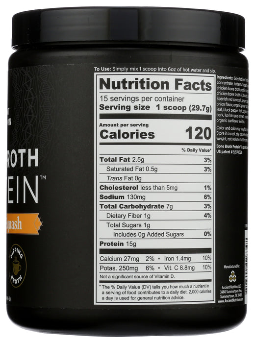 Bone Broth Protein, Savory Butternut Squash, 15 Serv/446 g