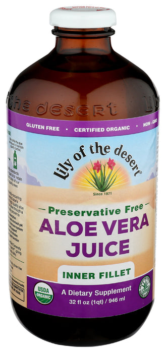 Aloe Vera Juice, Inner Fillet, No Preservative, Org,, 32 fl oz