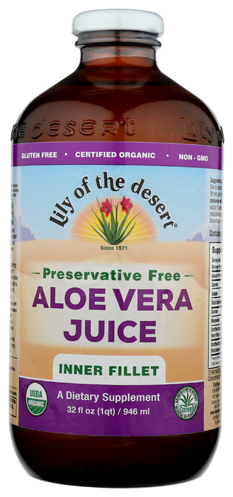 Aloe Vera Juice, Inner Fillet, No Preservative, Org,, 32 fl oz