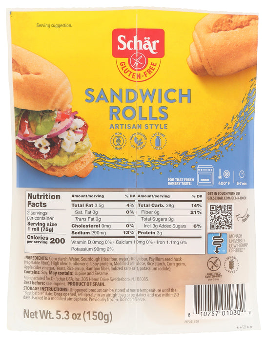 Sandwich Rolls, GF, 5.3 oz