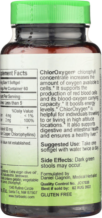 ChlorOxygen Chlorophyll Concentrate, 60 sgel