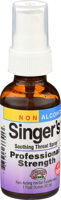 Singer's Throat Spray, Professional Strength, AF, 1 floz