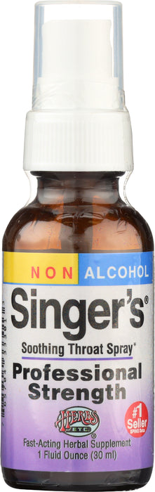 Singer's Throat Spray, Professional Strength, AF, 1 floz