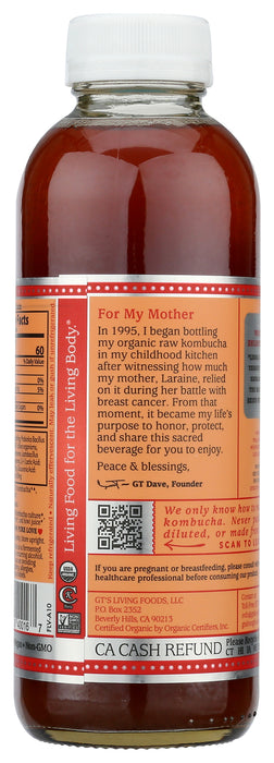 Synergy Raw Kombucha, Strawberry, Org, 16 floz