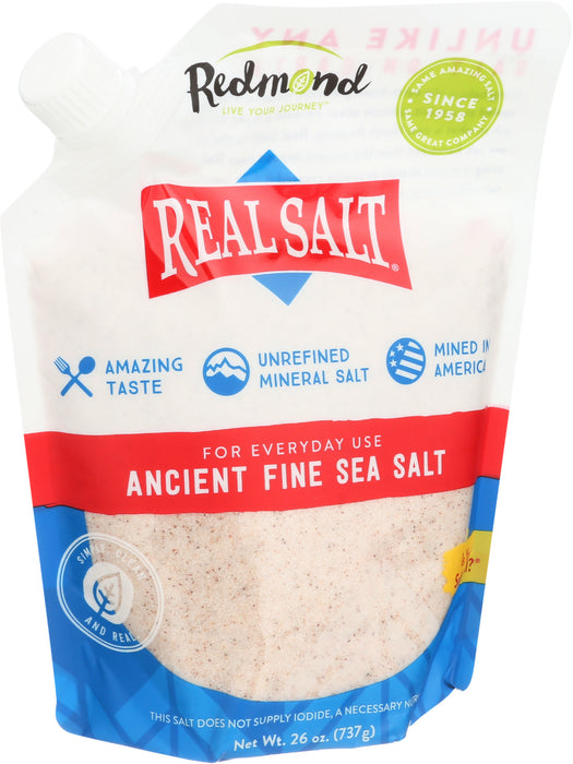 Real Salt, Fine Sea Salt, 26 oz