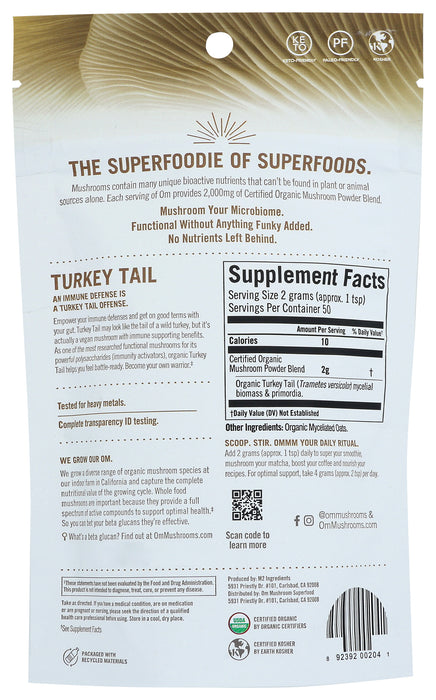 Turkey Tail Mushroom Powder, Org, 3.5 oz