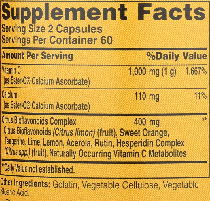 Ester-C w/Citrus Bioflavonoids 500mg, 120 vcap