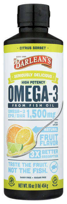 Fish Omega Swirl, Citrus Sorbet High Potency, 16 fl oz