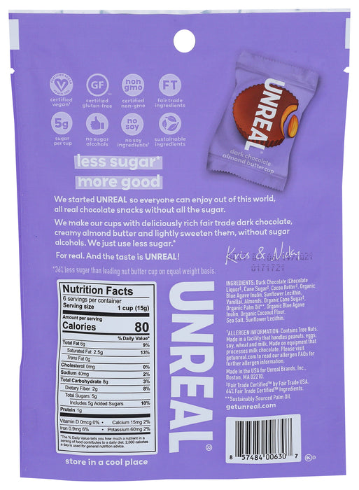 Dark Chocolate Almond Butter Cups, 4.2 oz