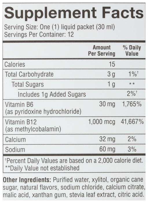 B12-B6 Liquid, Raspberry, 1 oz / 12 ct