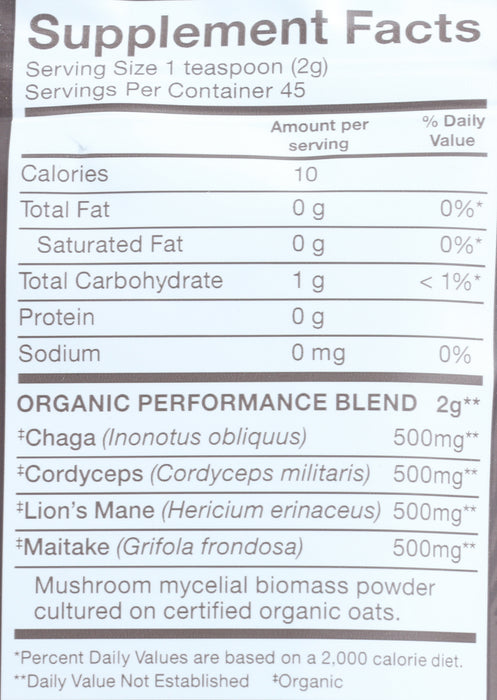 Performance Mushrooms, Org, 3.17 oz