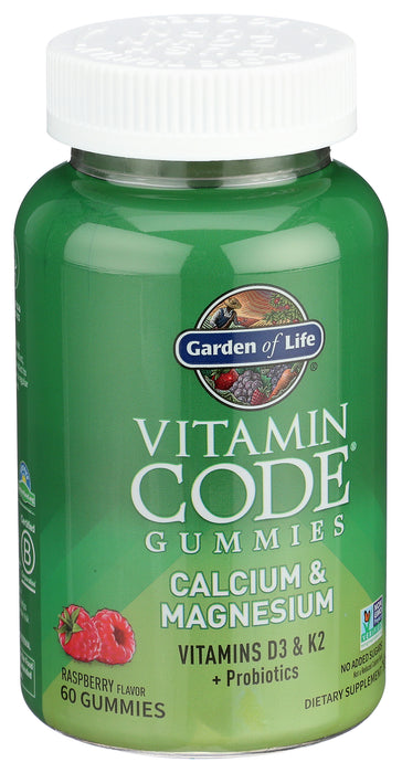 Vitamin Code Calcium & Magnesium, Raspberry, 60 gummy