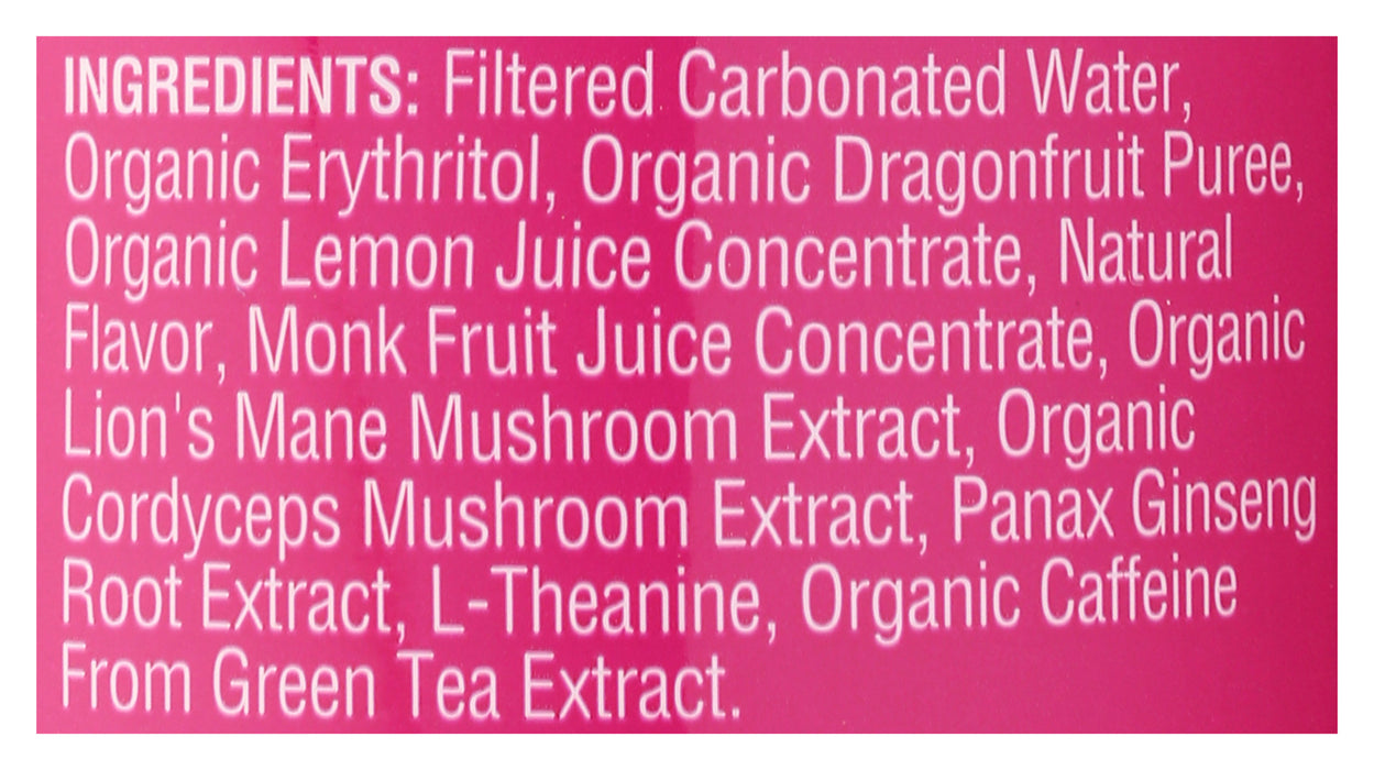 Sparkling Mushroom Elixir, Dragonfruit Lemonade, 12 fl oz