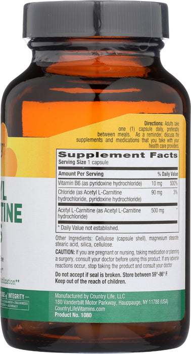 Acetyl L-Carnitine, 500mg, 60vcap