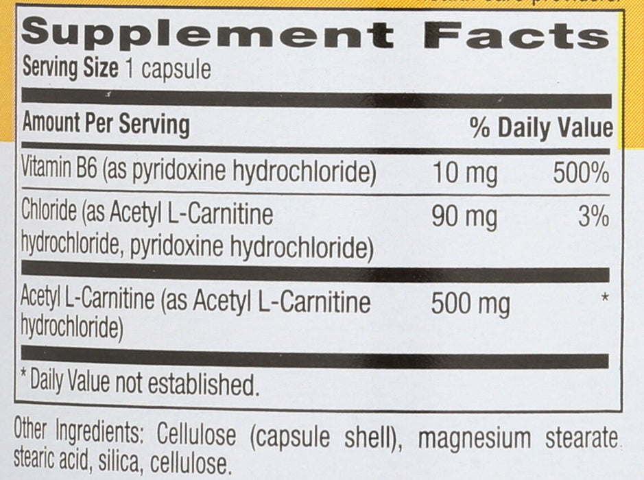 Acetyl L-Carnitine, 500mg, 60vcap