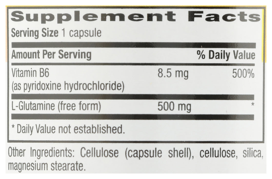 L-Glutamine 500mg w/B-6, 100vcap