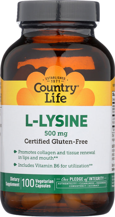 L-Lysine 500mg w/B-6, 100vcap