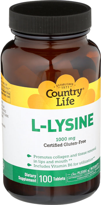 L-Lysine 1000mg w/B-6, 100tab