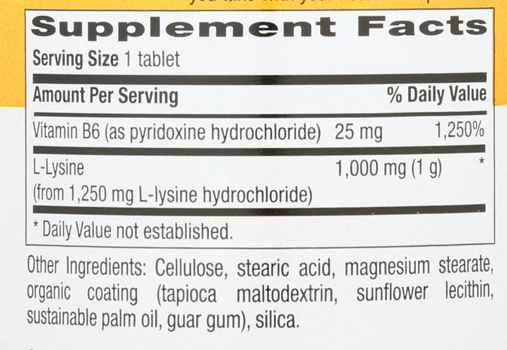 L-Lysine 1000mg w/B-6, 100tab