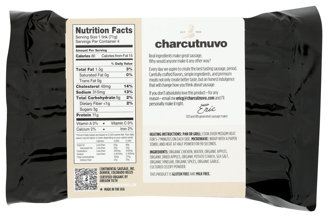 Chicken Apple Sausage, Org, 10 oz