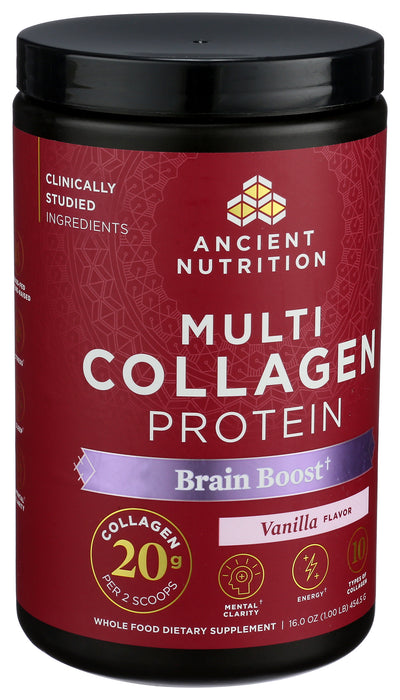 Multi Collagen Protein, Brain Boost, Vanilla, 45 Serv/454 g