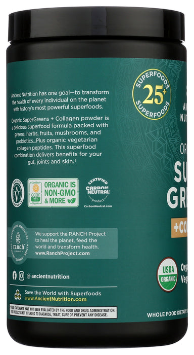 Super Greens, Collagen, Org, 25 serv/7.5 oz