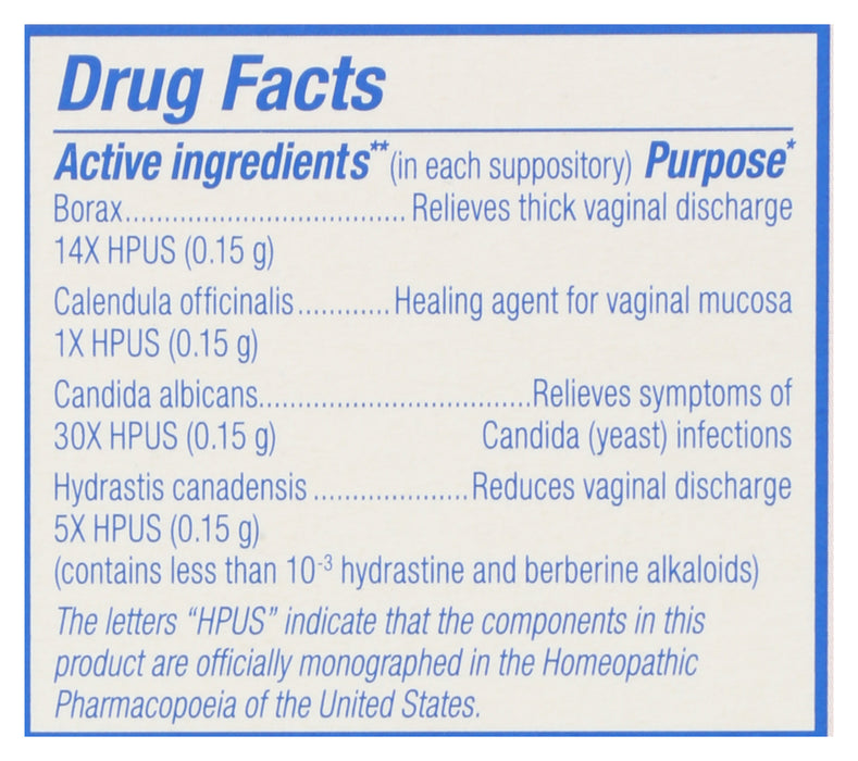 YeastCalm Suppositories, 7 sup