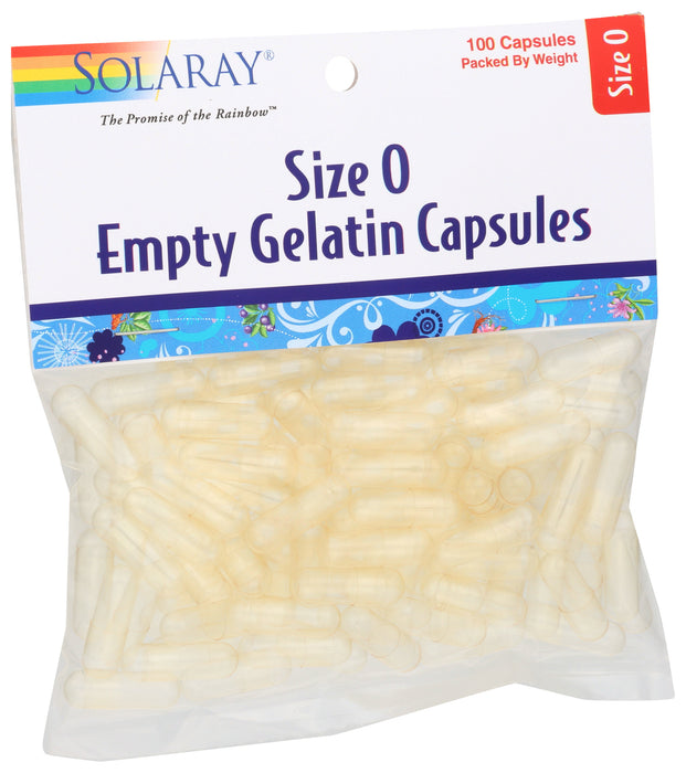 Size 0 Empty Gelatin Capsules, 100cap