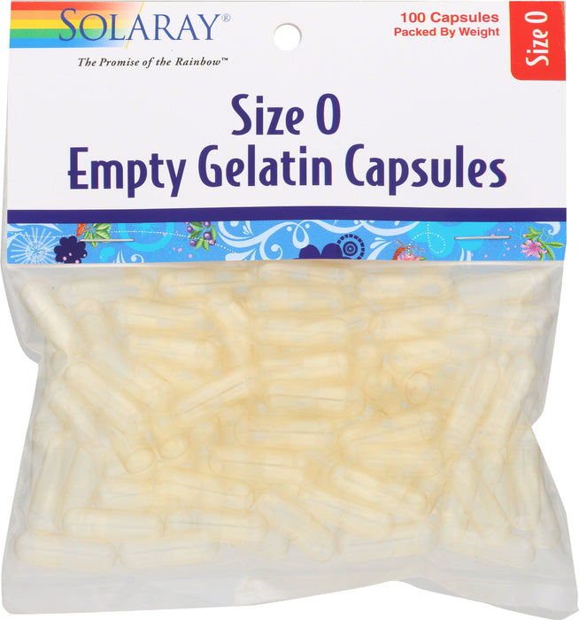Size 0 Empty Gelatin Capsules, 100cap