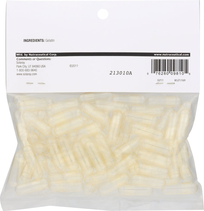 Size 0 Empty Gelatin Capsules, 100cap