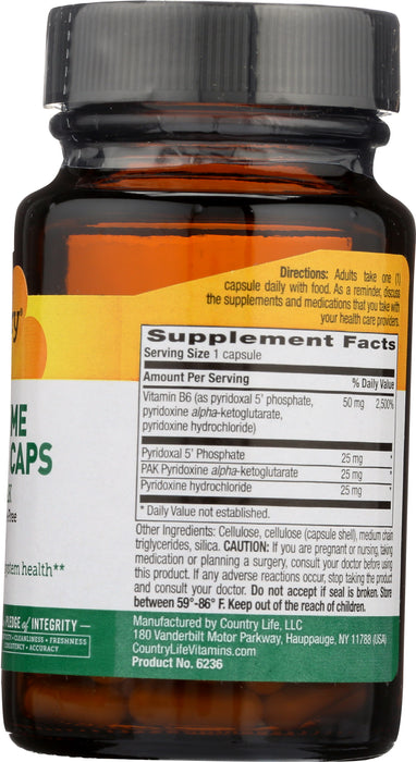 Coenzyme Active B6, 50mg, 30vcap