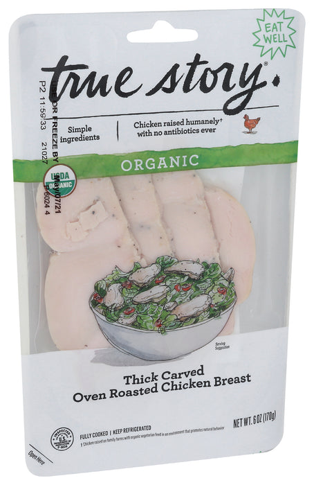 Thick Carved Oven Roasted Chicken Breast, Org, 6 oz