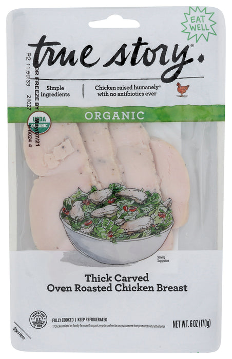 Thick Carved Oven Roasted Chicken Breast, Org, 6 oz