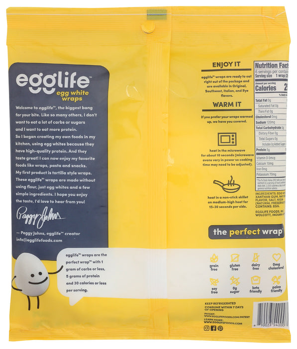 Egg White Wraps, Original, 6 oz