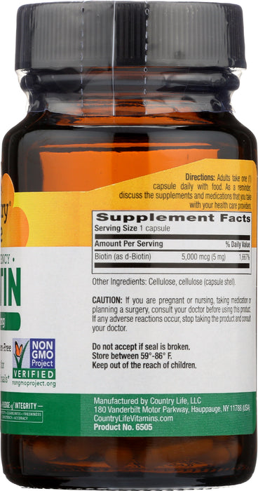 Biotin, High Potency 5mg, 60vcap