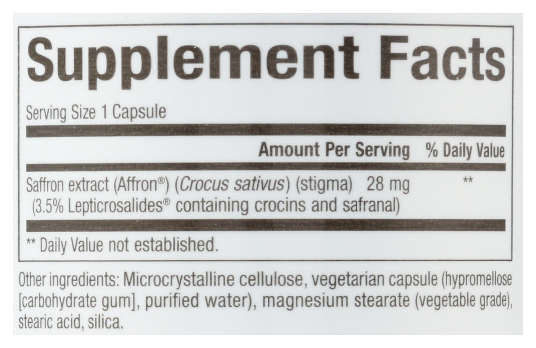 Pure Saffron Extract 28mg, 30 vcap