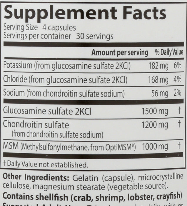 Glucosamine Chondroitin with optiMSM , 120 cap