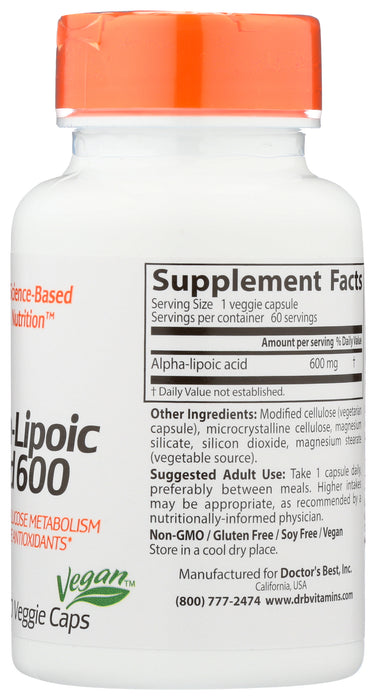 Alpha Lipoic 600mg, 60 vcap